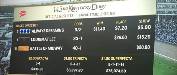 superfecta-payout-143-kentucky-derby Huge Superfecta payouts do happen